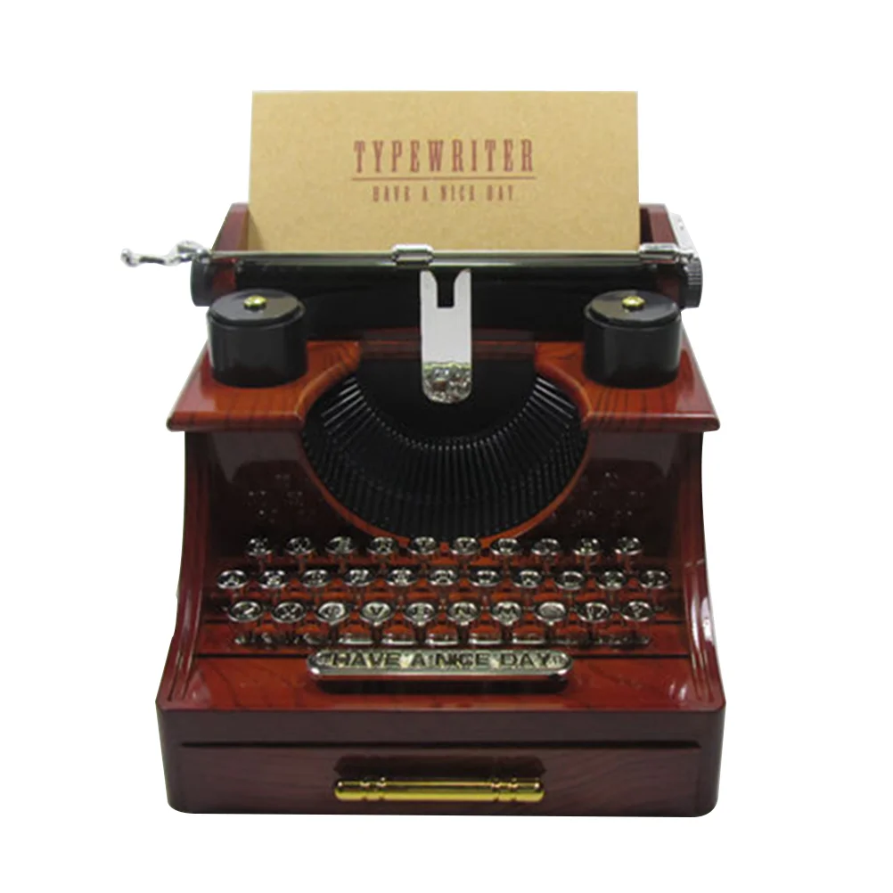 

Typewriter Music Box Educational Toy Desktop Jewelry Container Adornment Musical Gifts