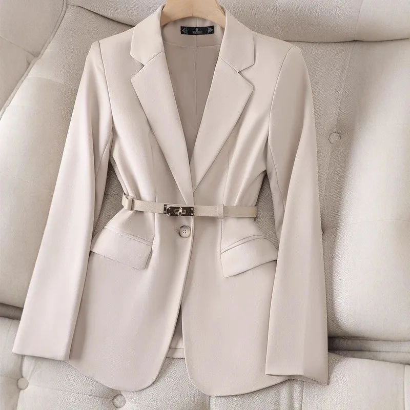Spring and Autumn Suit Jacket Women's Professional Style Casual and Versatile Simple Suit Jacket Temperament for Commuting
