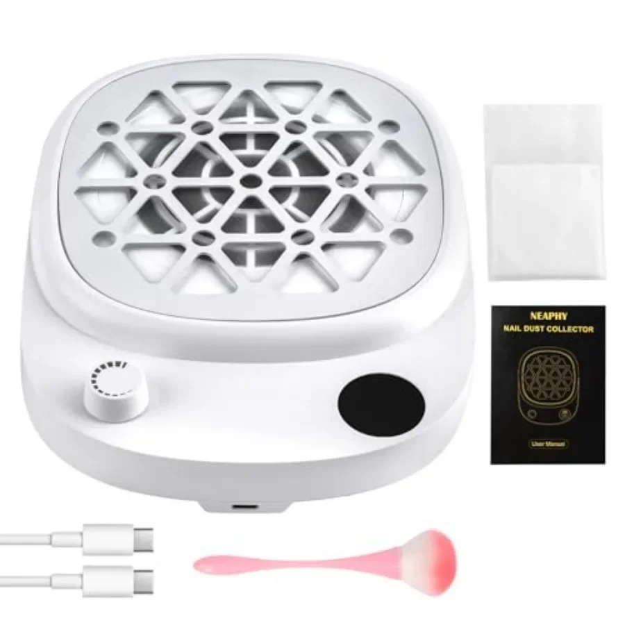 

Nail Dust Collector Protable 10 Speeds Dust Collector Nail Tech with 30 Pcs Disposable Filter Papers 6000RPM Powerful Lightweig