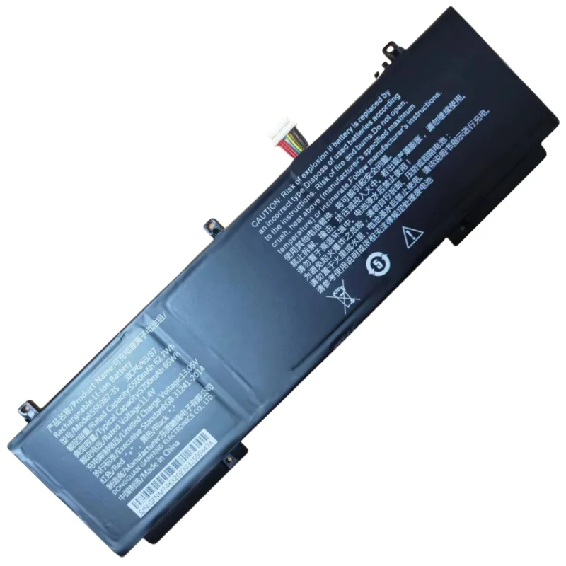 bateria do portatil da luz roxa para unis novo 114v 65wh 5700mah 10 pinos fios 5569873s 3icp6 69 87 caderno l3891 g2 x005 01