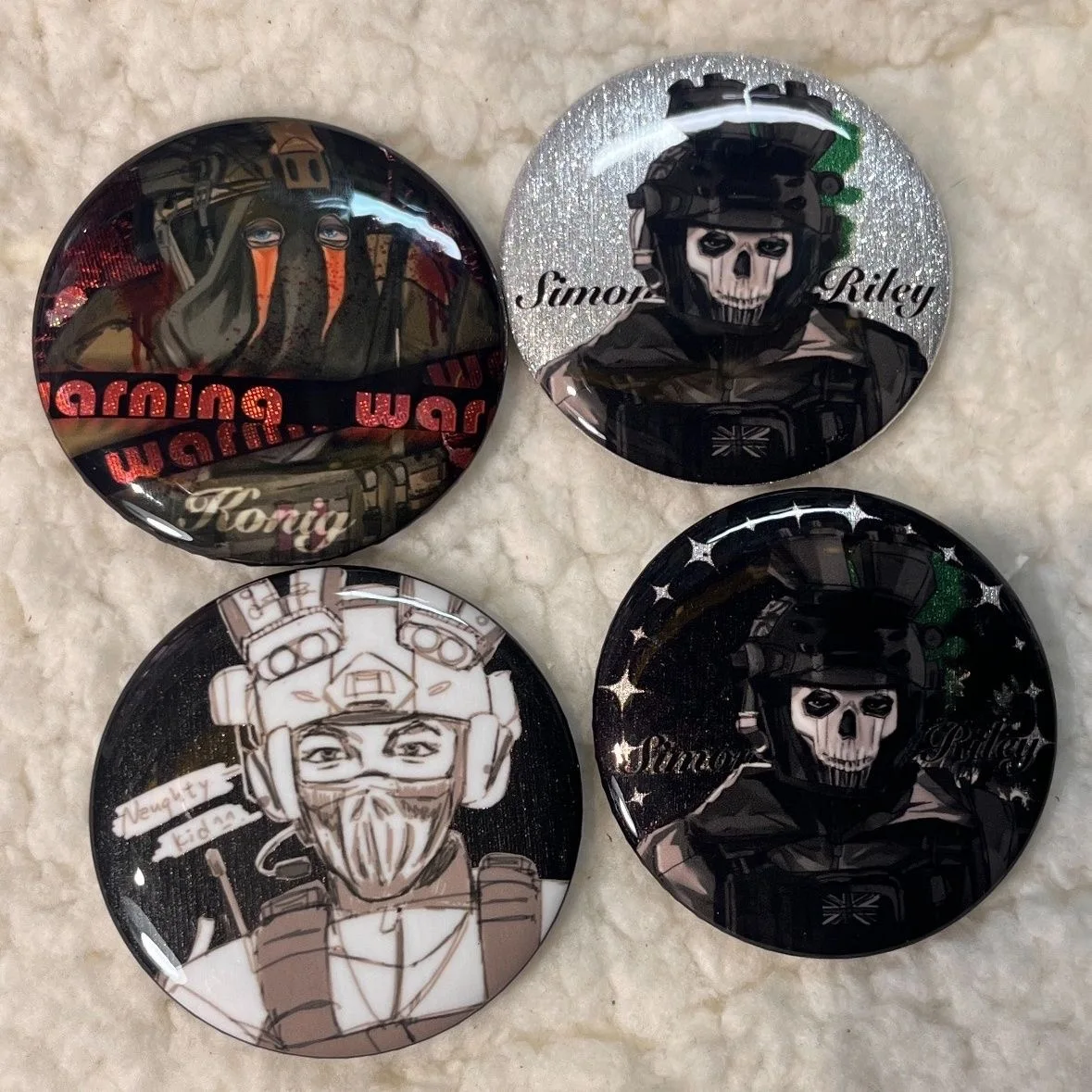 콜 오브 듀티 주변기기 고스트 코니그 키건 코스프레 배지, 양철 브로치, 걸이 장식, 여우꼬리 잡곡