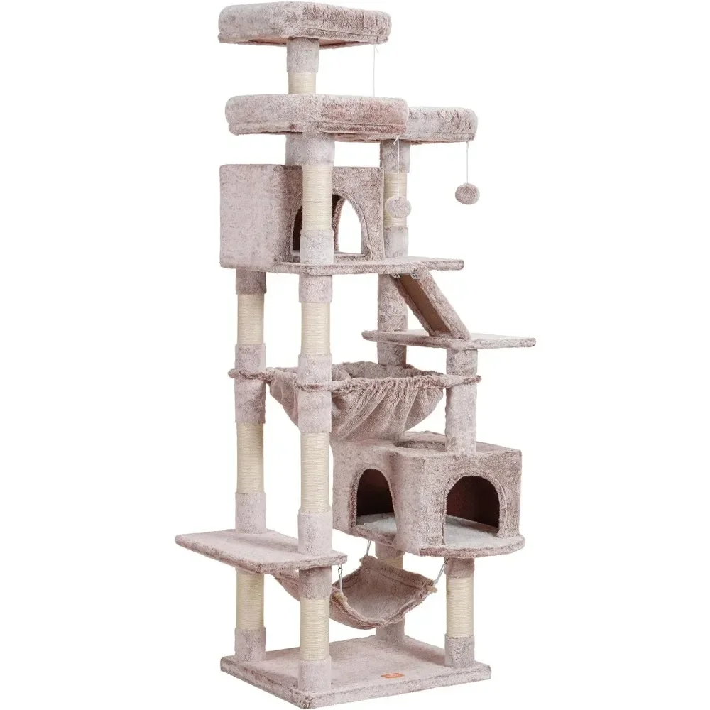 Big Cat Furniture Condo for With Padded Plush Perch Accessories for Cats Products Scratcher With a House Beds and Furniture Toys