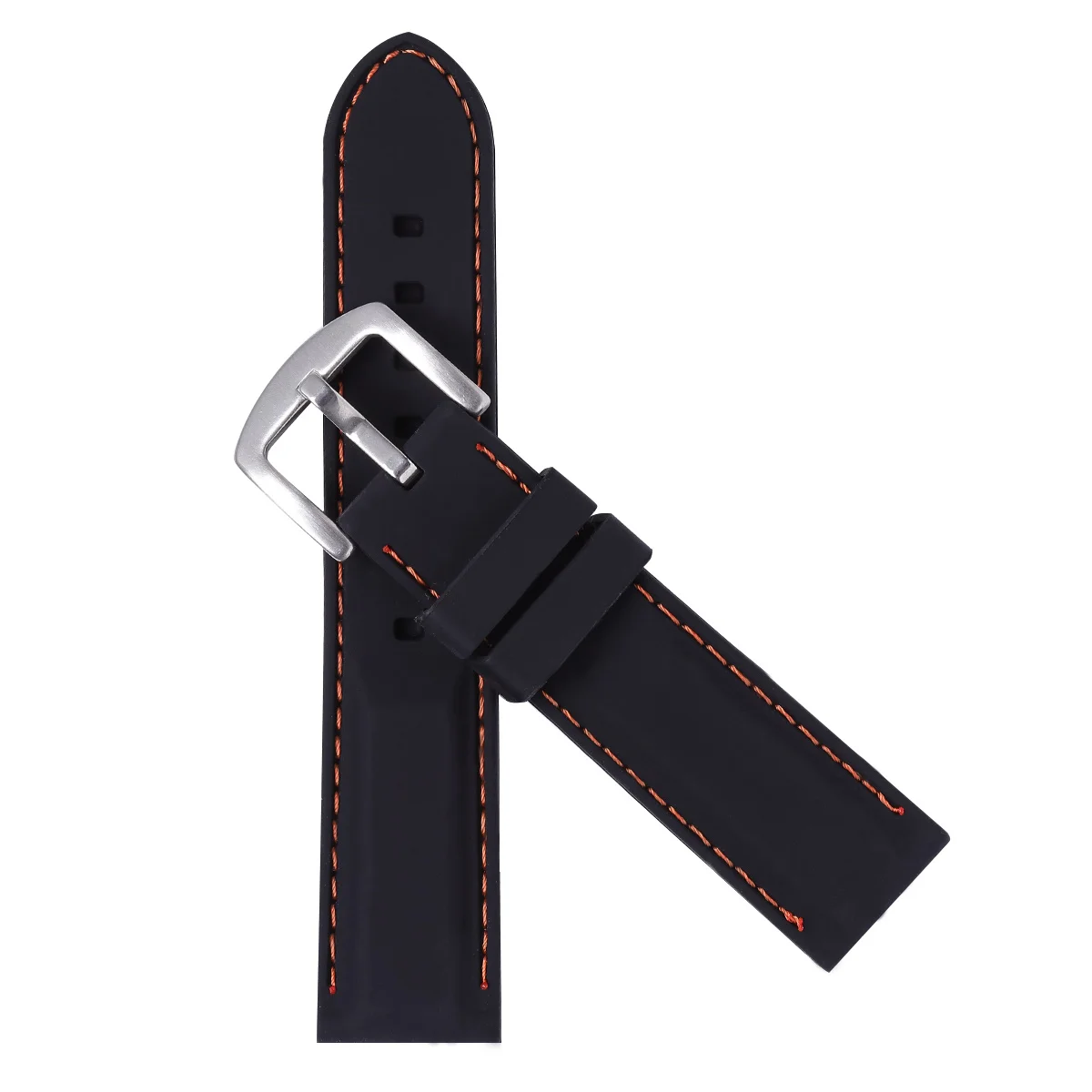 

26mm Watch Strap Waterproof Durable Silicone Black Orange String Easy Install Perfect Match Most Watches 26mm Watch Strap