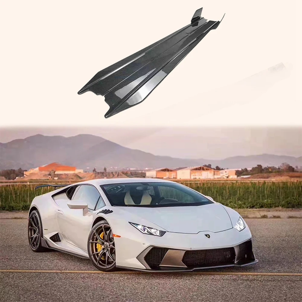 For Lamborghini Huracan LP610 VT Style Side Skirts extensions Pair Carbon Fiber