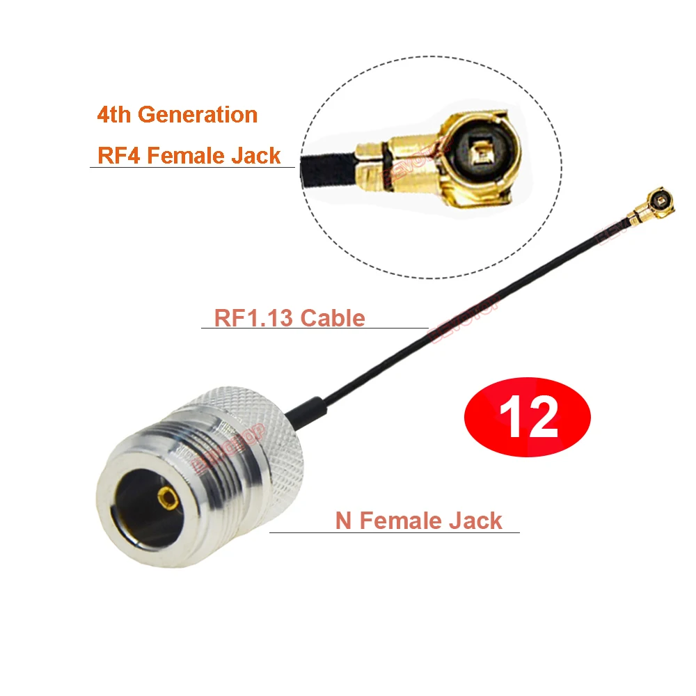 1PCS 4th Generation RF4 Female to N Female Panel Mount RF1.13 Cable RF Coaxial Mini PCI WIFI WLAN Antenna Extension Jumper Cord