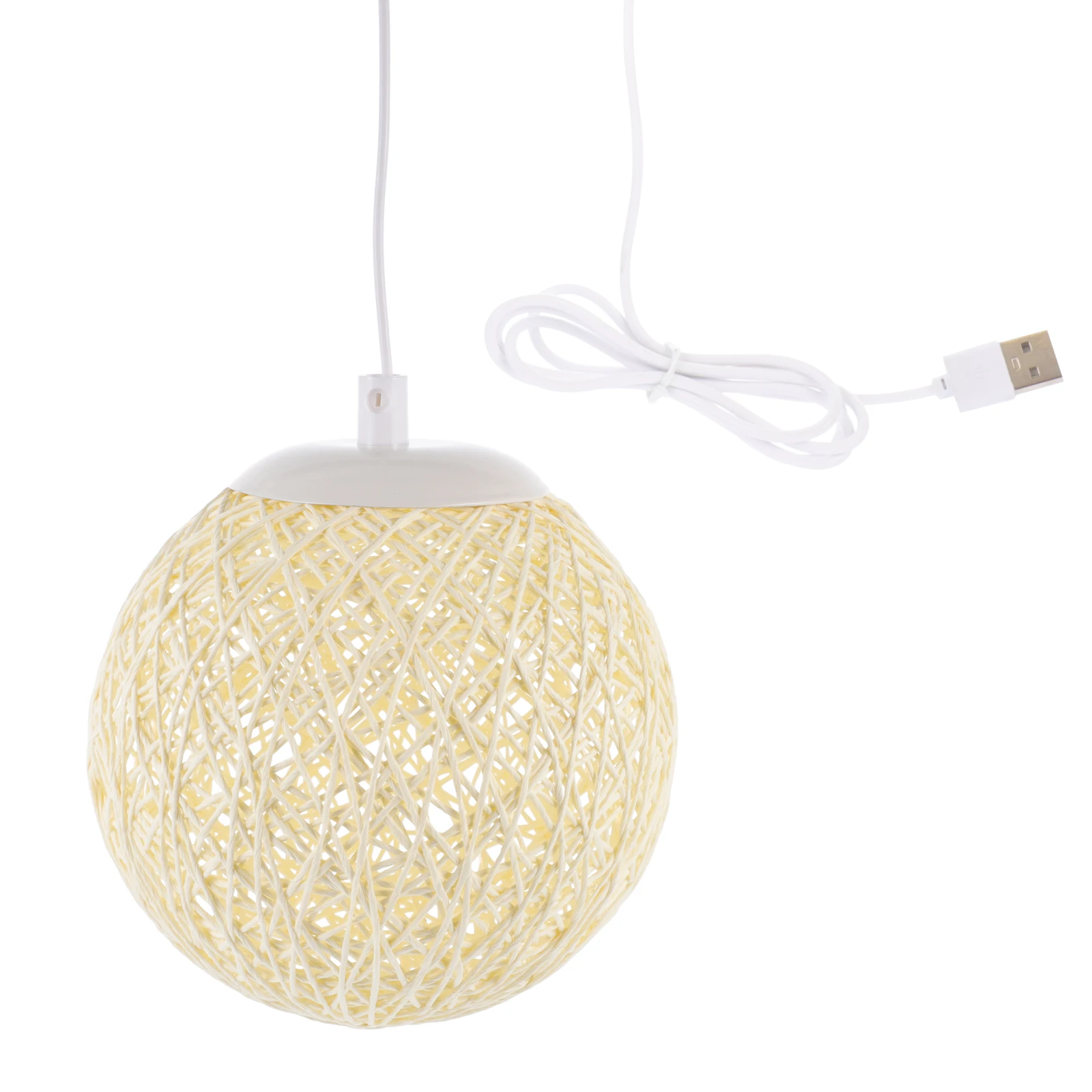 

Rattan Ball Woven Table Lamp Decorative Night Light Desk Bedroom Iron Material Lightweight Long Service Time Home Scene