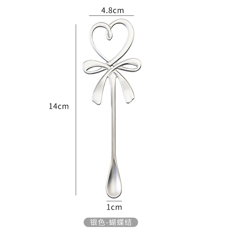 Stainless steel spoon creative cute hanging cup spoon stirring spoon love butterfly hanging spoon tableware spoon set dinnerware