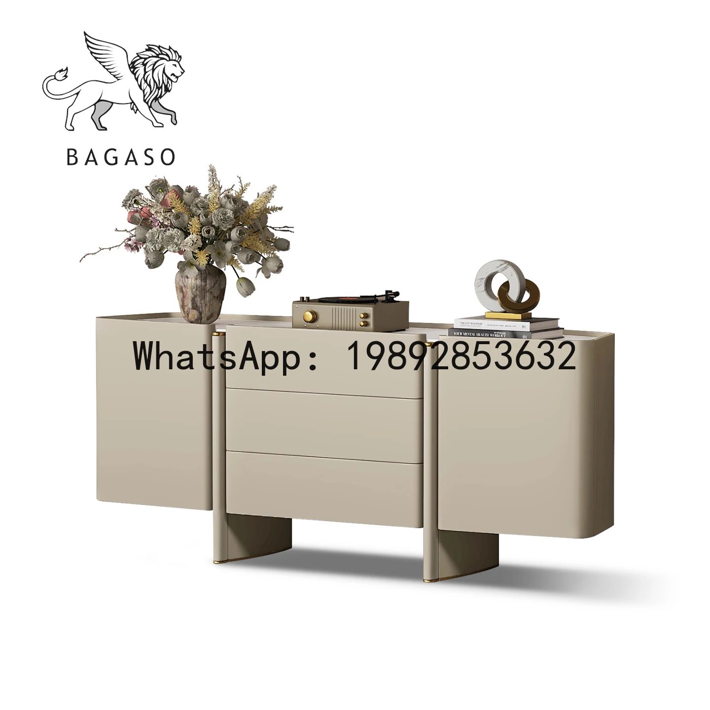 

XL Luxury Living Room Marble Storage Cabinet Wall-Mounted Storage Cabinet Bedroom Chest of Drawers