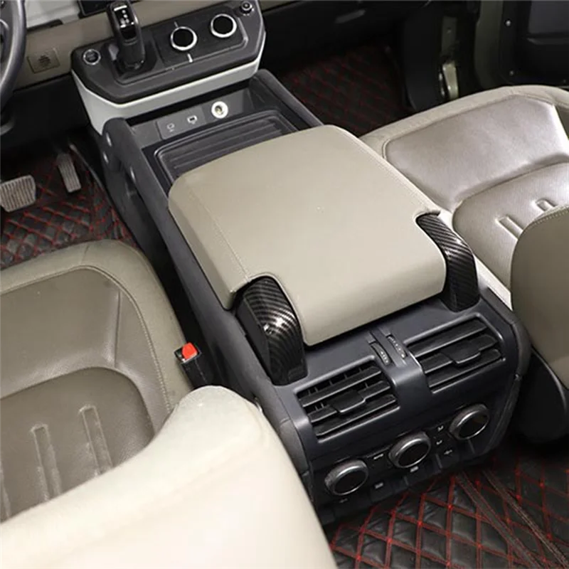 دائم-مسند ذراع السيارة صندوق المسمار غطاء الكسوة الملحقات الداخلية لاند روفر ديفندر 90 110 2022-2023 (الكربون)