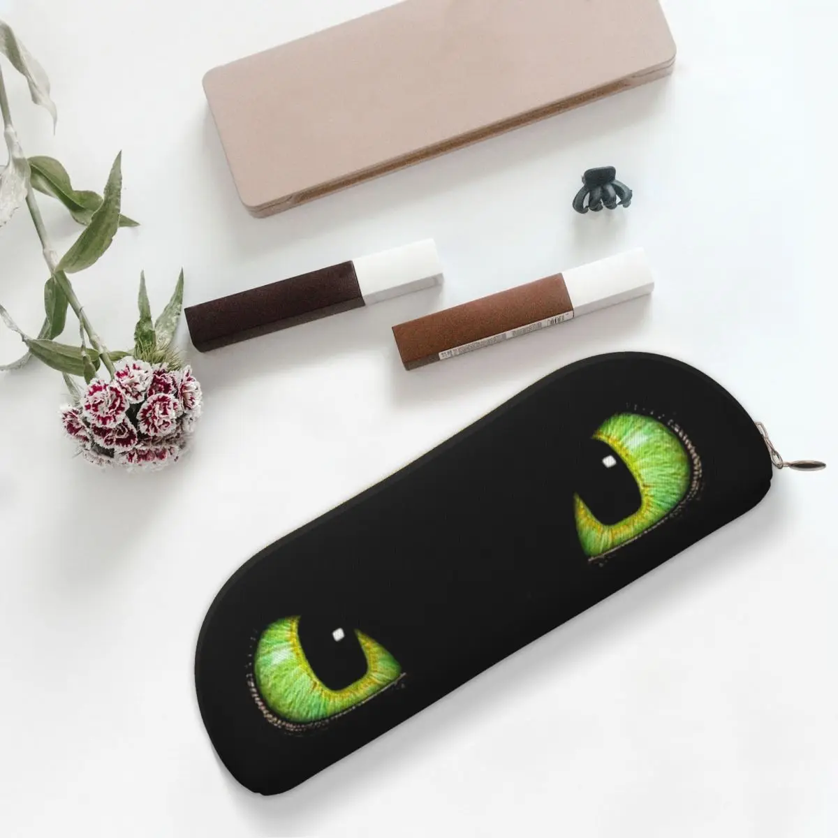 مقلمة عيون بلا أسنان، حامل أقلام، لوازم قرطاسية للتخزين، صندوق أقلام بسعة كبيرة، حقيبة أقلام رصاص للبنين والبنات والمدرسة