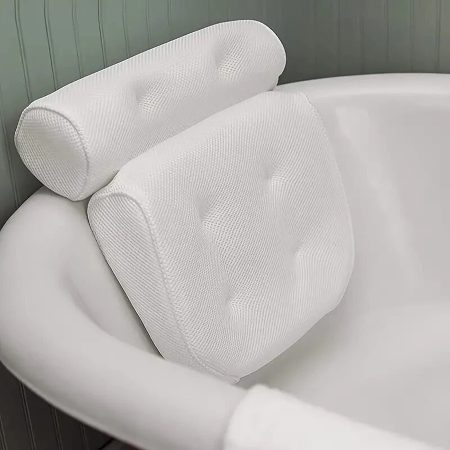 1 Spa Bathtub Pillow with anti Slip Suction Cups for Neck and Back Support, Bathtub/Bathroom Accessory