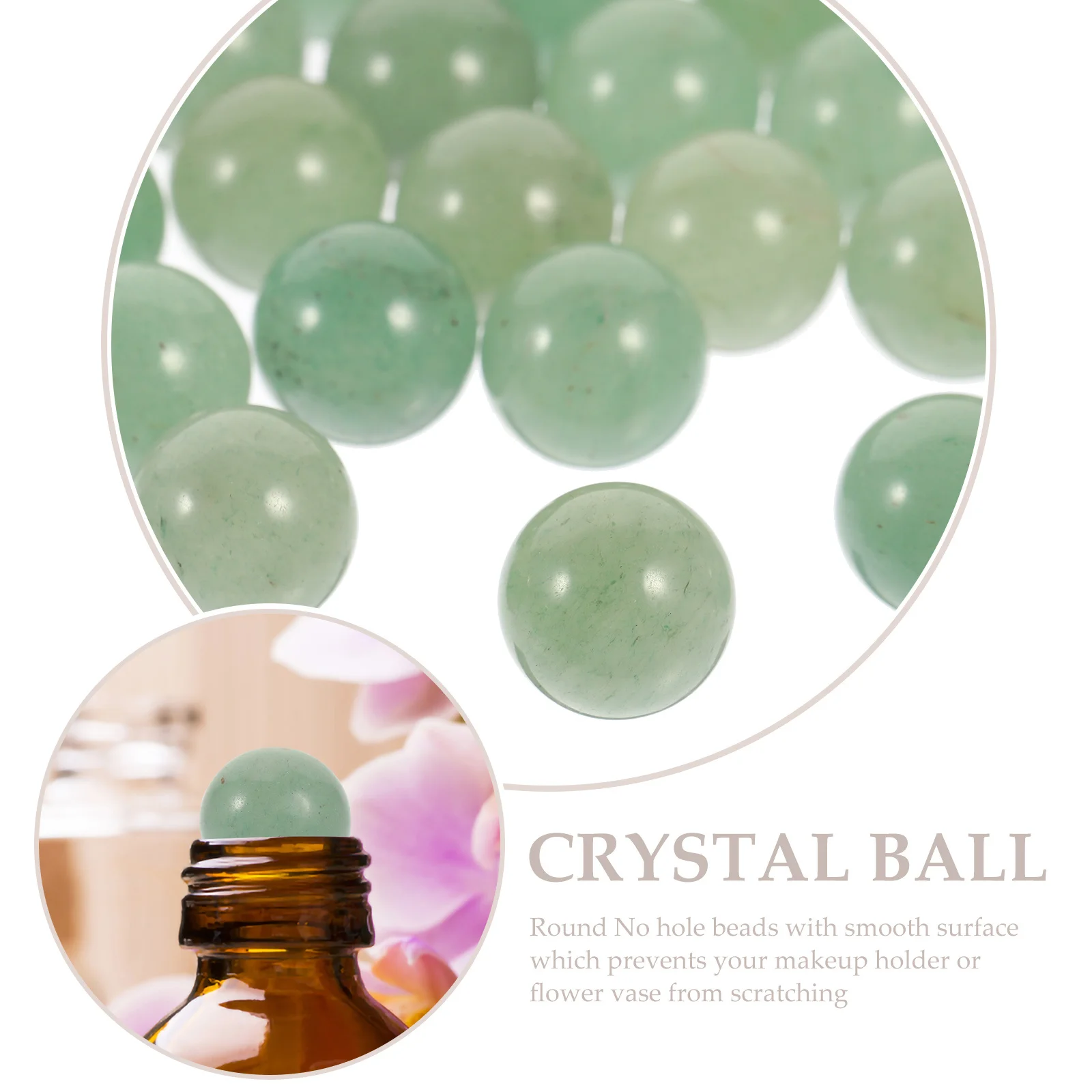 

50Pcs Natural Crystal Beads No Hole Beads for Essential Oil Bottle DIY Jewelry Supplies Decorative Filler Crafts Making