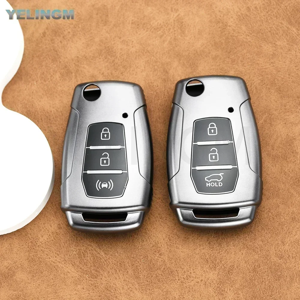 TPU Schlüsselhülle in Gun Grey für SsangYong Kyron 2, Sanka, Actyon, Korando, Tivoli – Faltbare Schlüsseltasche und Zubehör