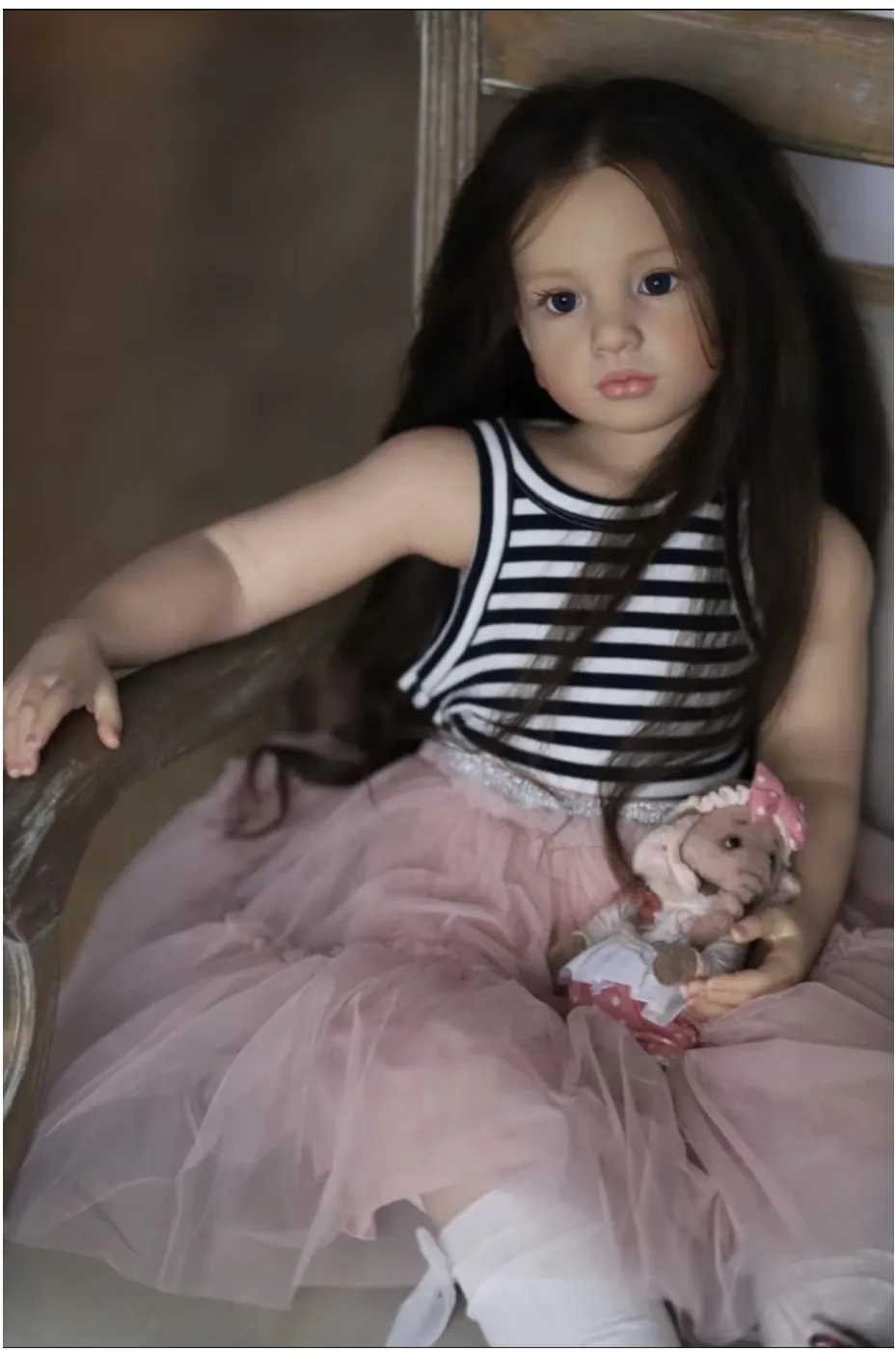 

Sole Supply Little Lady 42inch Reborn Baby Doll Aloenka Long Black Hair Complete Painted