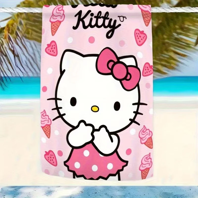 Hello Kitty Beach Towel, Breathable Quick Dry Soft Sandproof Sunscreen for Surfing Swimming Yoga Travel Gift view 3
