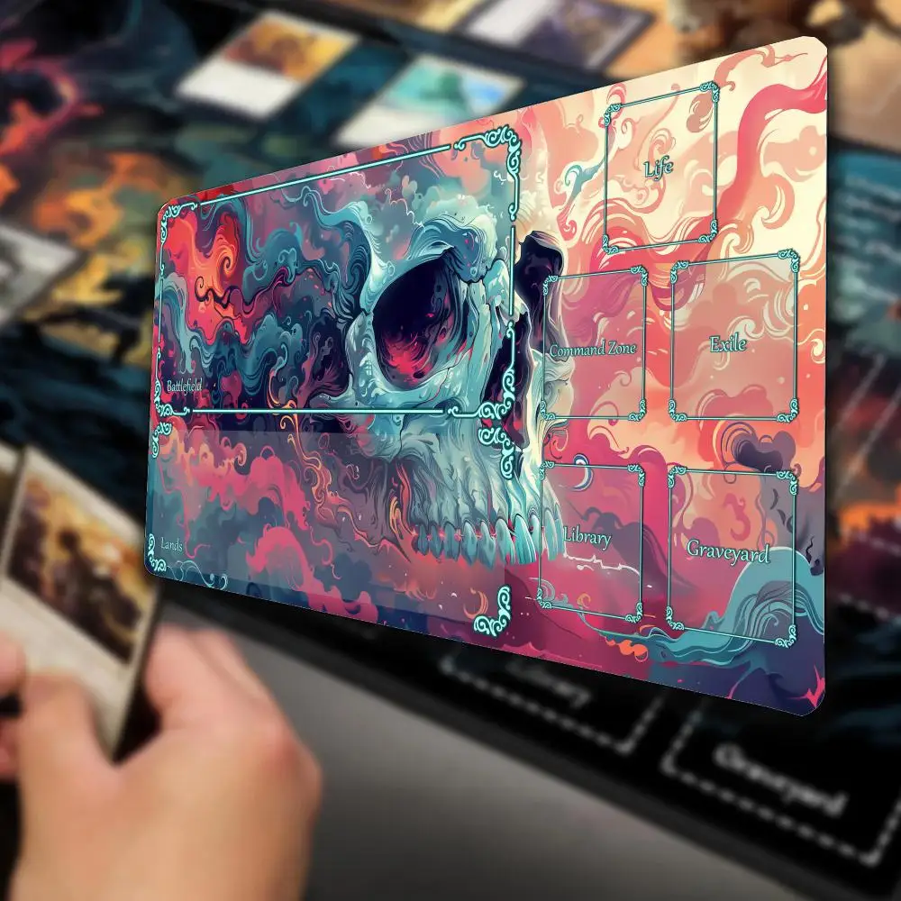 Alfombrilla de ratón de oficina con cabeza de calavera con soporte para muñeca, alfombrilla de escritorio para juegos MTG tcg, alfombrilla de escritorio antideslizante, alfombrillas de ratón para juegos, alfombrilla para juegos
