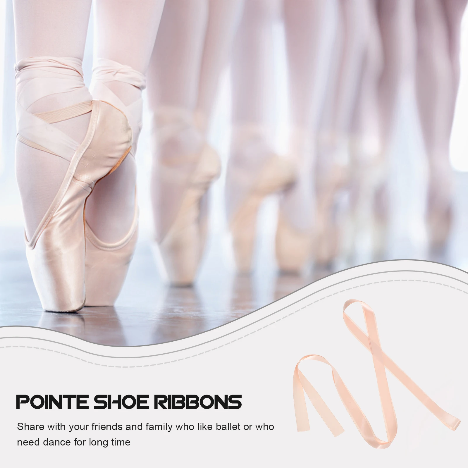 

2 Pcs Pointe Shoes Ribbon Soft Dance Ballet Laces Satin Heels Ribbons