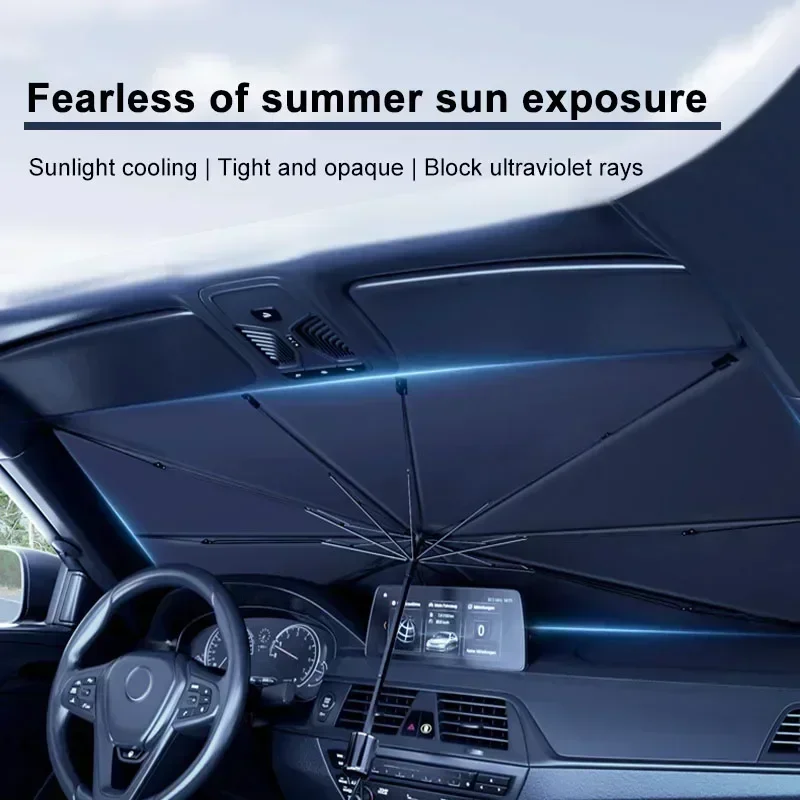 Car Sunshade Windshield Umbrella Front Sun Shade Parasol Foldable Summer Protection Car Seat Heat Insulation Car Accessories