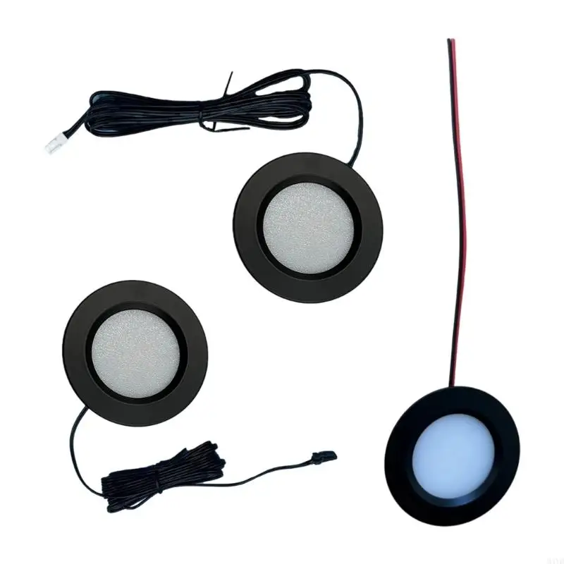 Recessed LED Cabinet Light 12V Low Black Aluminum Housing, Warm White 3000K for Cabinets, Shelves and Wardrobes M4YD