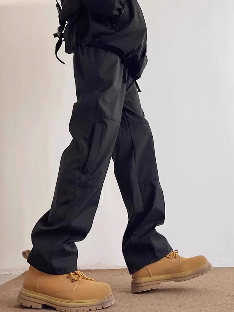 

Зимние мужские брюки-карго на флисовой подкладке в американском стиле, рабочая одежда для активного отдыха, повседневные брюки прямого кроя, молодежные брюки из полиэфирного волокна