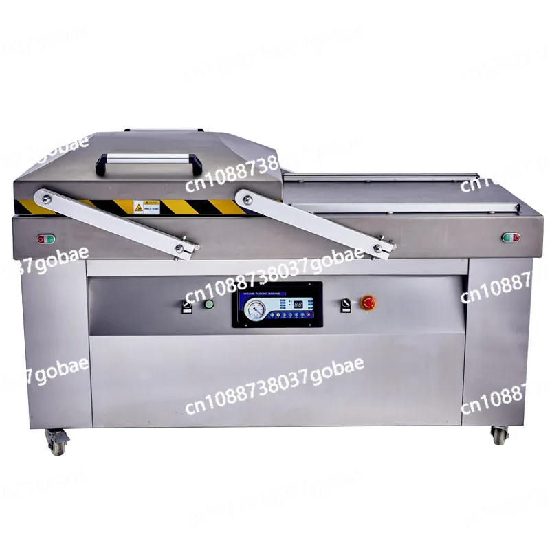 Large double chamber continuous vacuum packaging machine automatic flip vacuum sealing machine