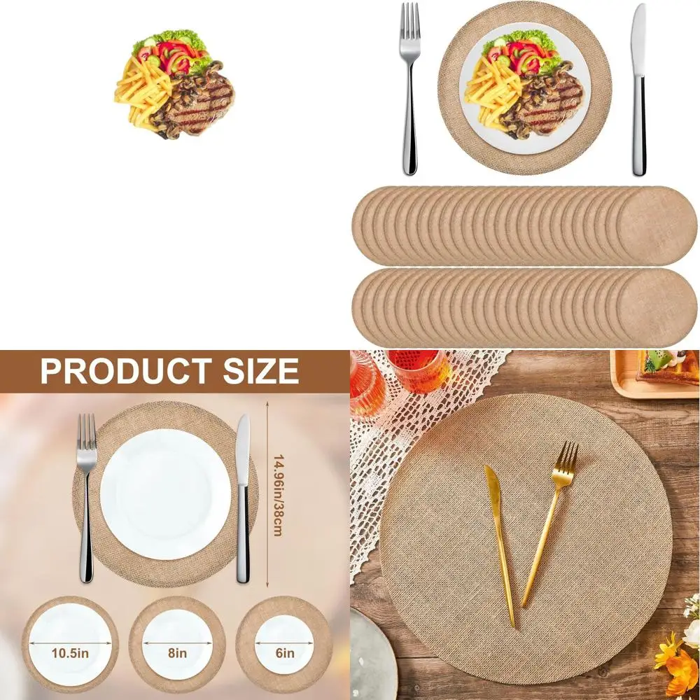 

Набор из 48 круглых термостойких подставок из мешковины (15 см) для декора стола на свадьбу в деревенском стиле