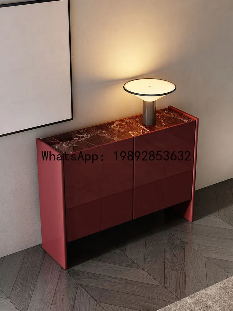 LYY Italian Minimalist Solid Wood Cabinet Light Luxury High-end Entrance Modern Simple Villa Living Room Wall Storage Organizer