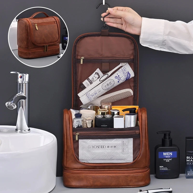 Cross-border Men's Business Toiletry Bag Large-capacity High-end Multi-functional Waterproof Makeup Bag Hand-held Storage Bag