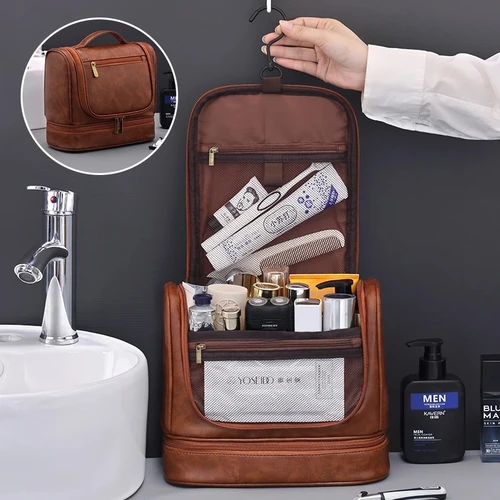 Imagen 2 del producto Neceser de negocios transfronterizo para hombre, bolsa de maquillaje impermeable multifuncional de alta gama de gran capacidad, bolsa de almacenamiento de mano
