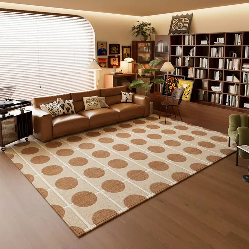 Living Room Carpet Loop Pile TPR Stain-resistant Wear-resistant Floor Mat Vintage Persian Geometric Pattern Rug Home Decor Rugs