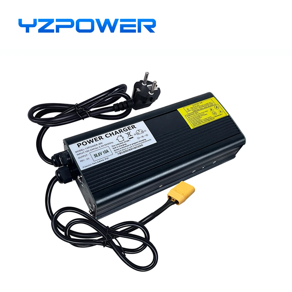 YZPOWER 58.8V 8A 14S Lithium Battery Charger For Fast Charging With Display With Output Plug With With display screen