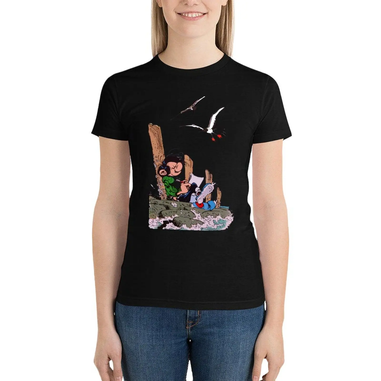 

Gaston Goof at the Dock T-Shirt tops funny tshirts woman