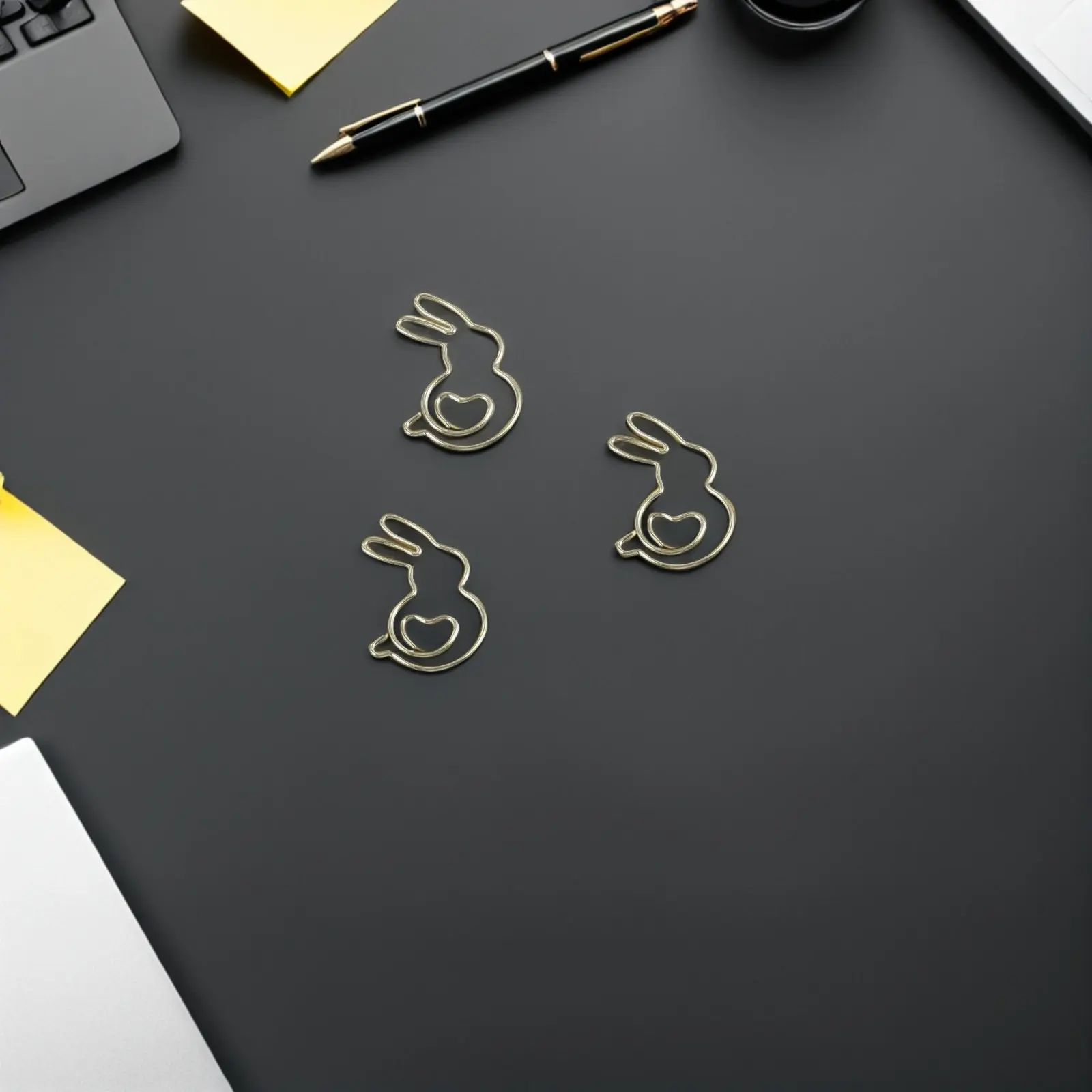 

50Pcs Cute Bunny Paper Clips Metal Rabbit Shape Gold Small Clips for Notebook Journals File Sorting Office Supplies