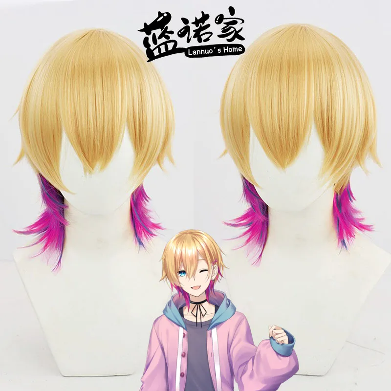 Virtual YouTube Vtuber Naruse Naki Cosplay Wig Halloween Carnival Party Props Synthetic Hair Heat Resistant Fiber + Wig Cap