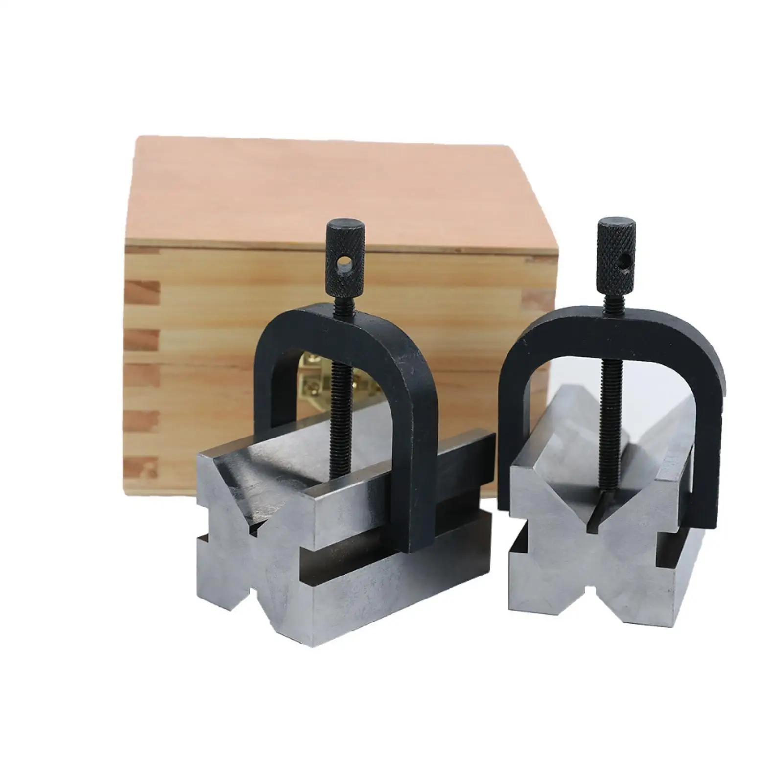 Workshop Steel V Groove Fixture with Adjustable Knurled Clamp for Shaft Cylinder Angle Workpiece
