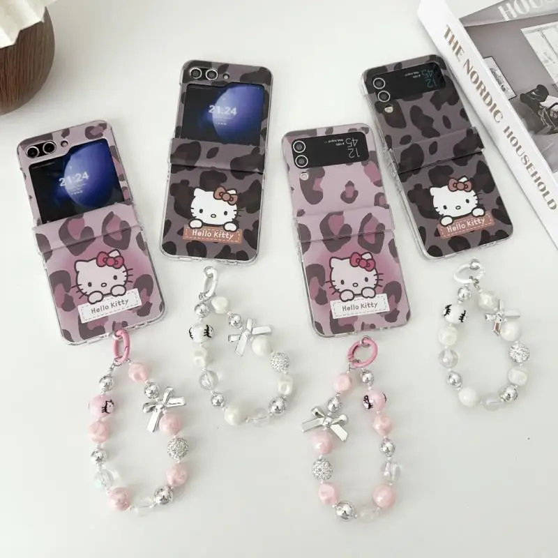 

Новый милый мультяшный чехол Sanrio Hello Kitty для Galaxy Zflip5/6 Zflip3/4, складной защитный чехол для экрана, чехол для телефона