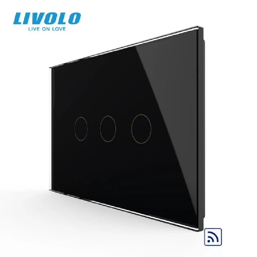 LIVOLO US/AU Standard Wireless Light Switch,Crystal Glass Panel,  Remote Wifi Control Wall Switch 220V/50-60HZ for Smart Life