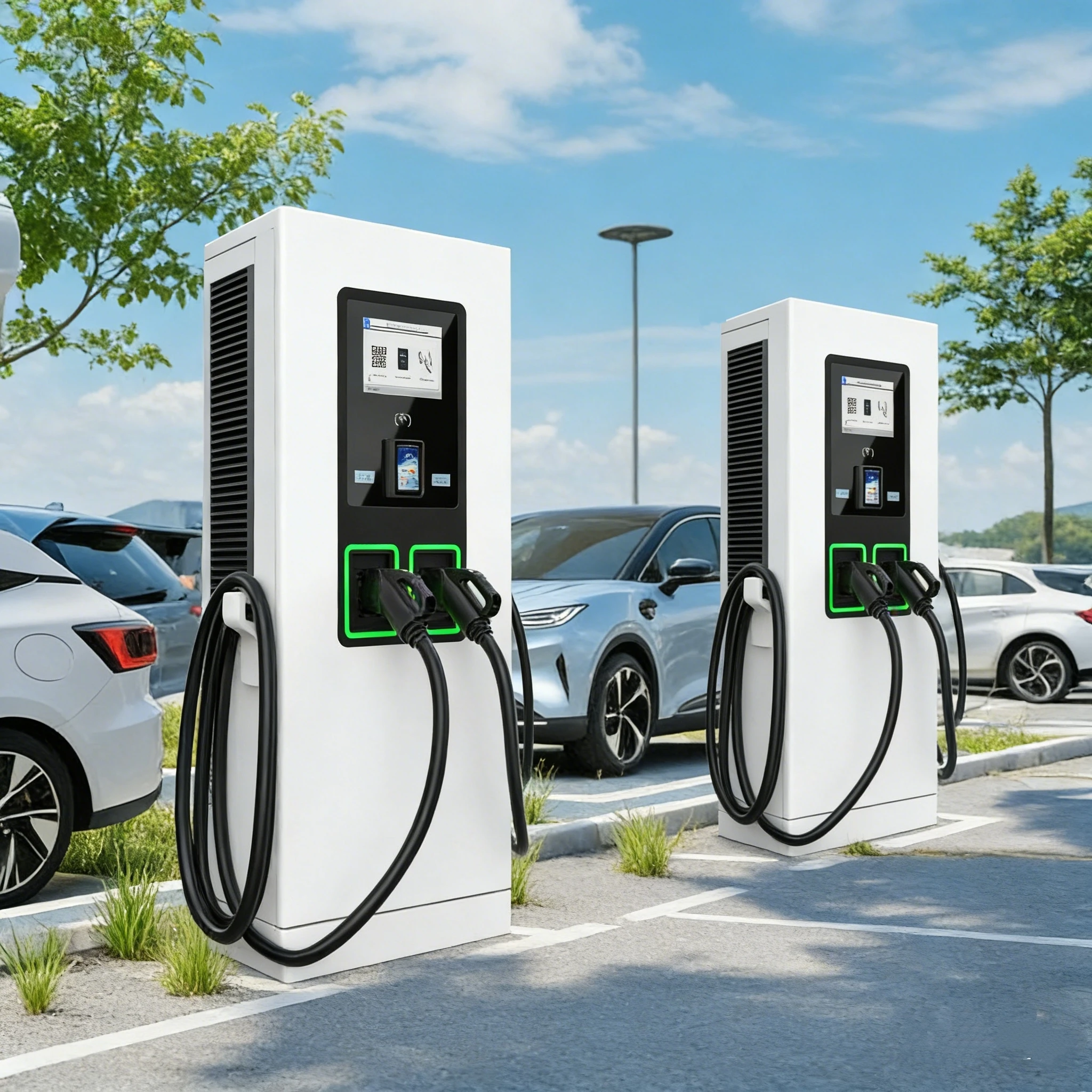 20kW-160kW DC Fast Level 3 Charging Station CCS2 for Electric Vehicles Floor Mounted Heavy Duty