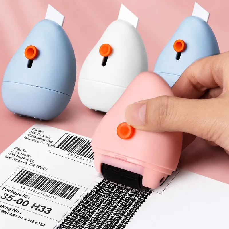 Multifunctional Roller Privacy Stamper Random Code Courier Data Mask Built-in Parcel Opener Knife Scramble Private Information