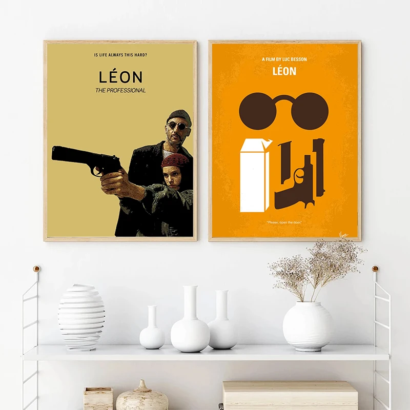 Classic Movies Leon Canvas Poster The Professional Film Picture The Uncle and Loli Wall Art for Living Room Bedroom Home Decor