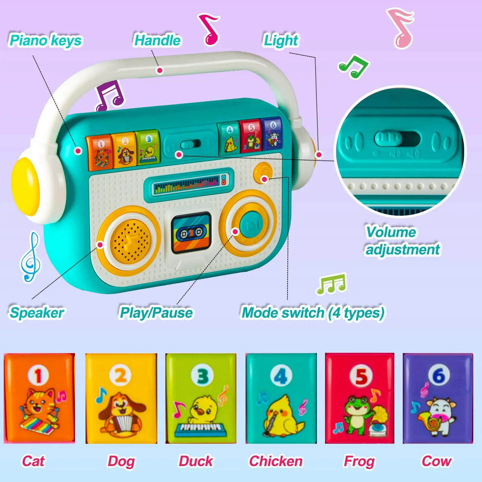 Baby Radio Musical Toy, Educational Learning Toy, Multi-function Interactive Toy, Gift for Infants, Colorful Toy