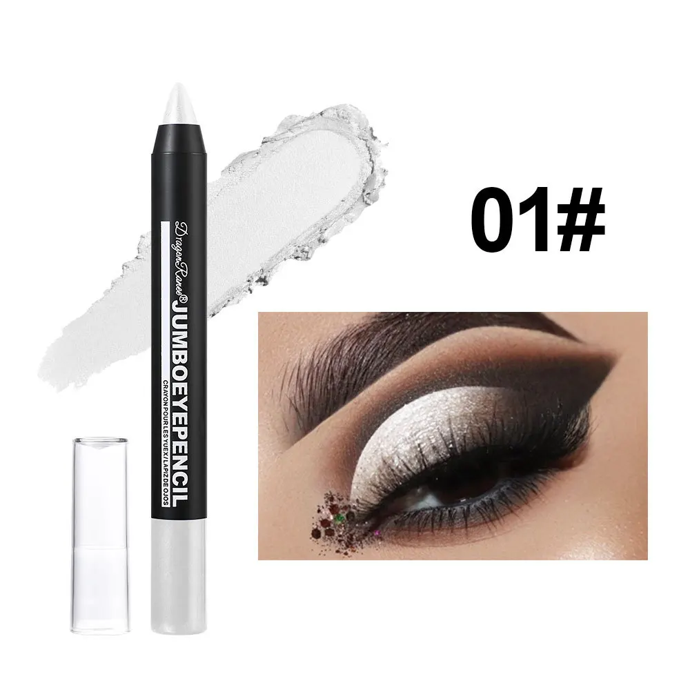 Metallic Eyeshadow Stick Glitter Highlighter Waterproof Long-Lasting Pearlescent Eyeshadow Pen Contouring Eye Makeup Eyeliner