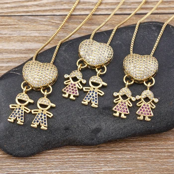 ใหม่แฟชั่นน่ารักเด็กหญิง Zircon จี้หัวใจสร้อยคอเครื่องประดับ Fine ของขวัญวันเกิด