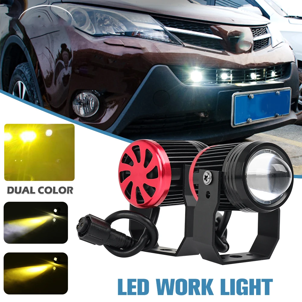 12v 24v Motorcycle LED Fog Lights ATV Driving Fog light Auxiliary Spotlight Projector Lens Super Bright Electric Motor Fog Lamp