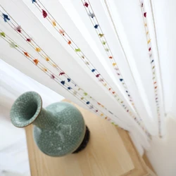Bohemian style color embroidered white sheer curtains for living room bedroom children's room blinds curtain custom size tulle