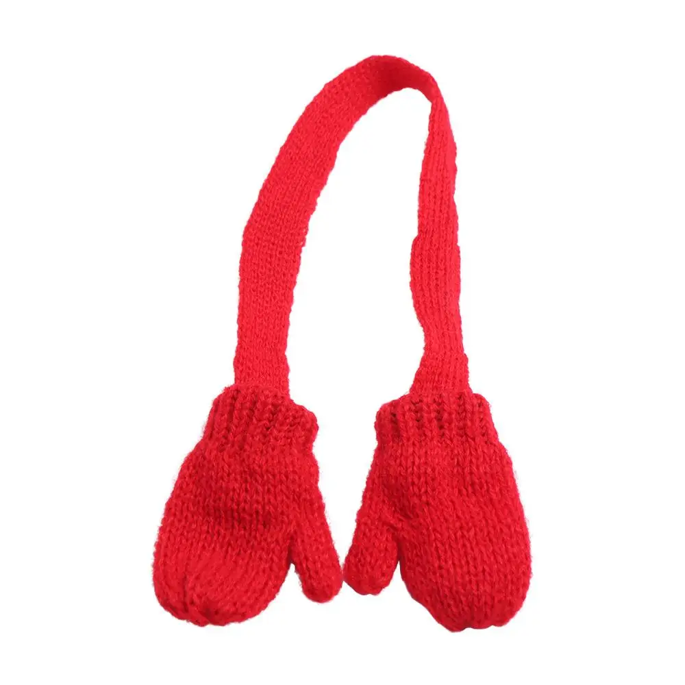 Cute Neck Scarf 1:12 Doll Clothes Soft Pretend Play Doll Scarf with Gloves Simulation Winter Doll Accessories Photographic Prop