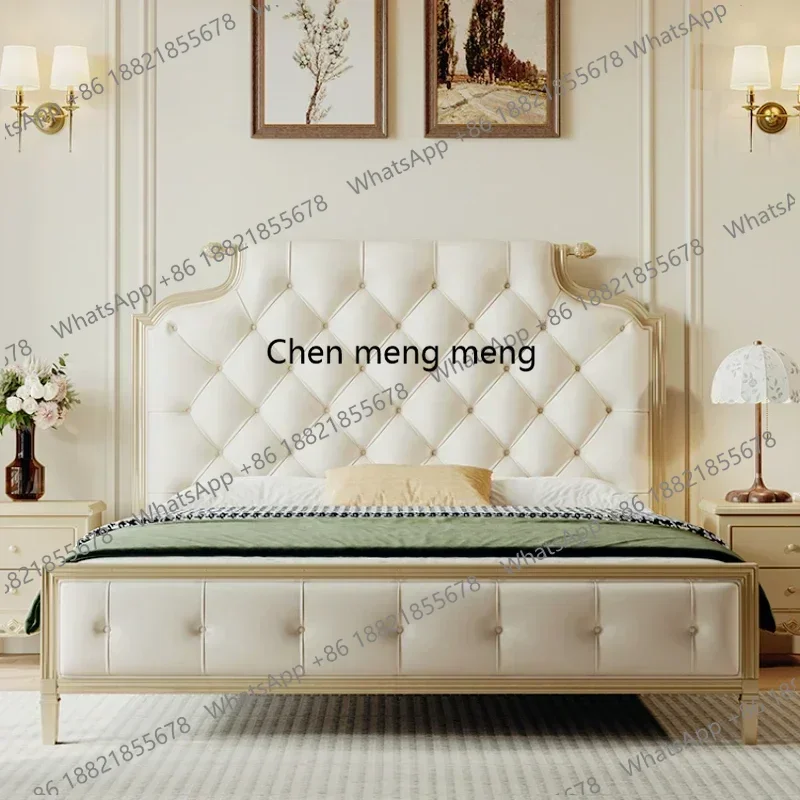 F182American Princess Luxury Double Bed Frame Storage Pretty Villa Princess Bed King Size Camas De Dormitorio Bedroom Set Furnit