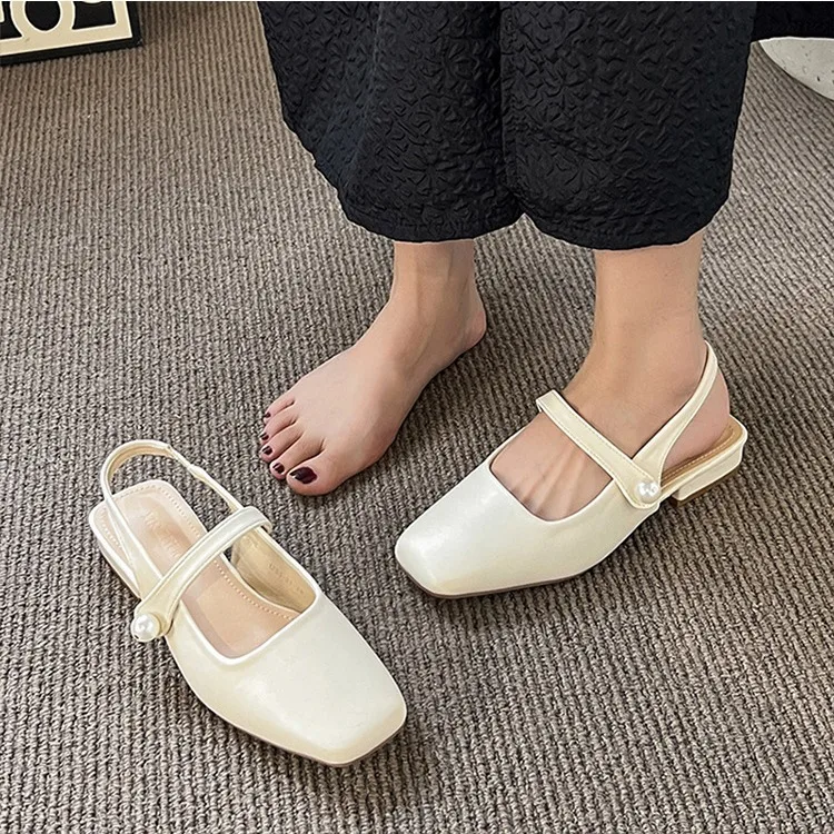 Flat Sandal Shoe Med 2024 Women\'s Mary Jane Summer Heels Espadrilles Platform Suit Female Beige Without Medium New Retro Girls C