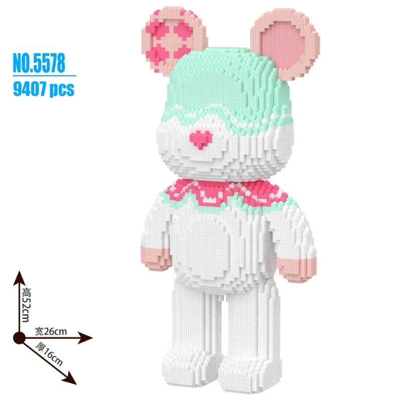 52cm urso policial palhaço urso bloco de construção 3d montagem ornamento descompressão quebra-cabeça pai-filho brinquedo blocos de construção