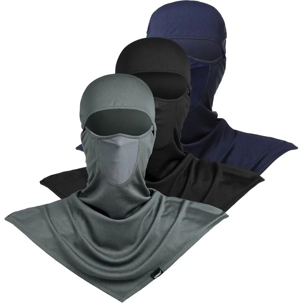 

Комплект из 3 балаклав - летняя солнцезащитная маска для мотоциклистов, дышащая, ветрозащитная, длинная маска для мужчин и женщин